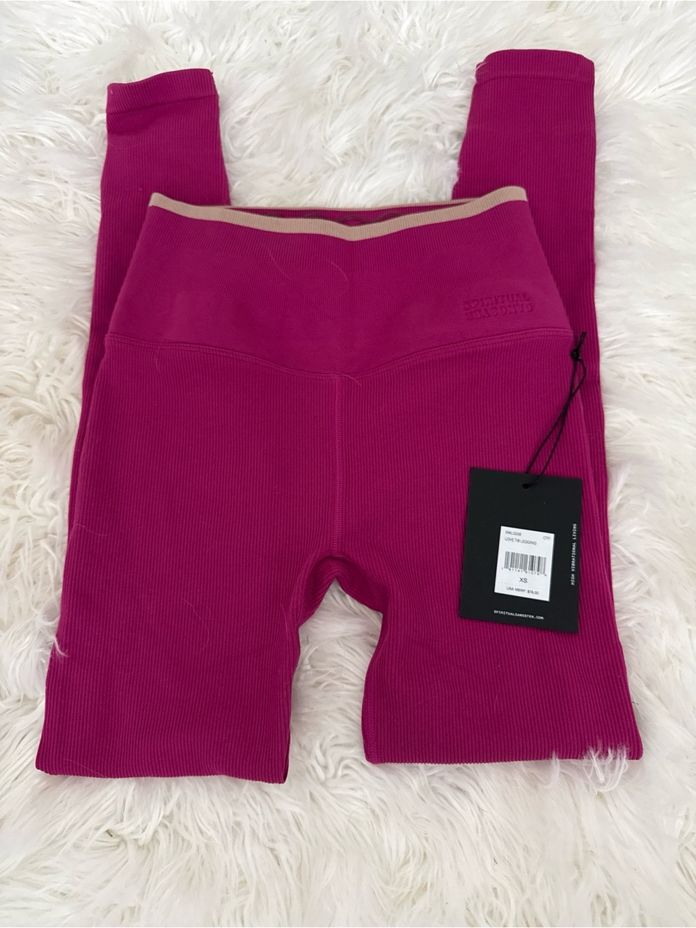 Spiritual Gangster  Ribbed Magenta Leggings